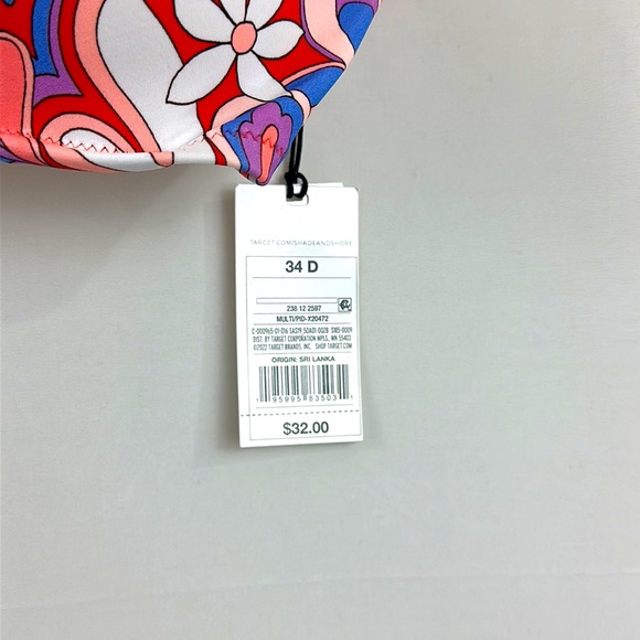 Women's 34D Multi colored Lightly Lined Tunneled Front Keyhole Bralette … - Picture 6 of 11